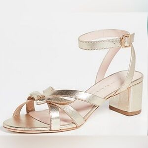LOEFFLER RANDALL Anny Bow Leather Block Heel Sandal 5B